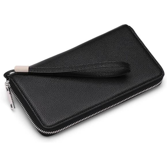 New Womens Wallet RFID Blocking Leather Zip Around Wallet Large Capacity - Picture 2 of 6